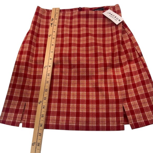 Brandy Melville John Galt Cara Autumn Preppy  Plaid Mini Skirt New with Tags XS - Picture 3 of 6